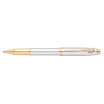 Sheaffer 100 Chrome/Gold Trim Plate Fountain Pen [Medium Nib](Self-Serve Packaging)