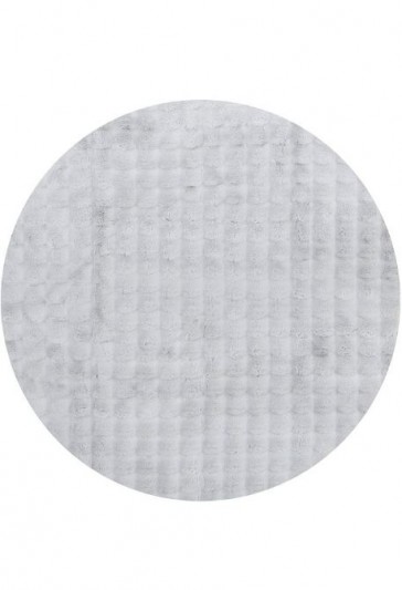 Bubble Silver Round Washable Rug by Rug Culture