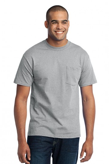 Port & Company Athletic Heather Core Blend Pocket Tee