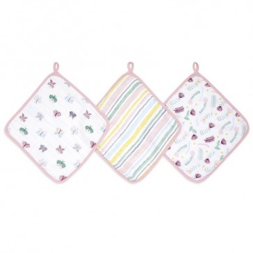 Essentials Floral 3 pack Muslin Washcloths by Aden and Anais 