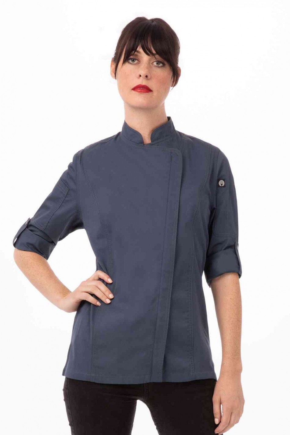 Blue Hartford Womens Zipper Chef Jacket by Chef Works