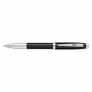Sheaffer 100 Black Lacquer/Chrome Plate Fountain Pen [Medium Nib](Self-Serve Packaging)