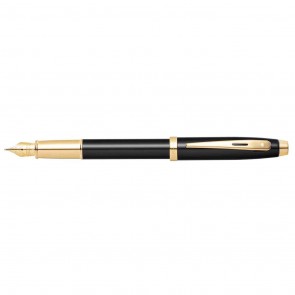 Sheaffer 100 Black Lacquer with Gold Tone Fountain Pen [Medium Nib]