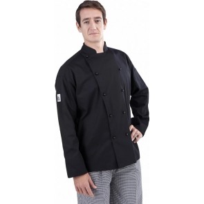 CR Classic Black Long Sleeve Chef Jacket by Global Chef