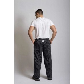 Black & White Pin Stripe Chef Pants by Global Chef
