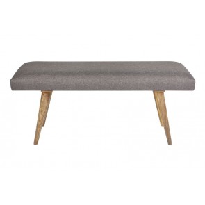 Celeste Grey Upholstered Wooden Bench by Fab Habitat