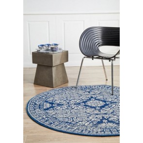 Mirage 358 Navy Round By Rug Culture