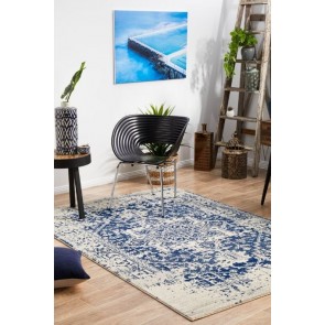 Evoke 253 White Navy by Rug Culture 