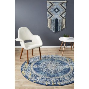 Museum 869 Navy Round by Rug Culture