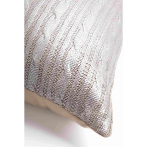 Silver Cable Knit Kav Cushion by Alexander Santorini