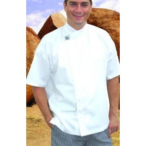 CR Modern White Short Sleeve Chef Jacket by Global Chef