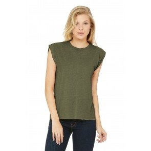 Bella+canvas Women's Flowy Muscle Tee With Rolled Cuffs