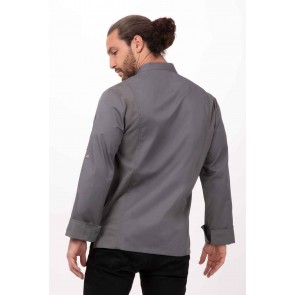 Lansing Mens Grey Chef Jacket by Chef Works
