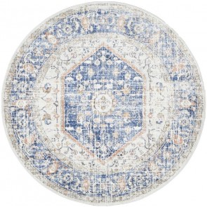 Mayfair Lorissa Blue Round by Rug Culture