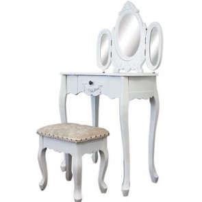 Living Good Dressing Table with 3 Mirrors & Stool 02