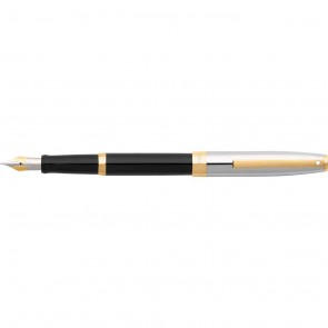 Sheaffer Sagaris Black/Chrome/Gold Tone Trim Fountain Pen [Medium Nib]