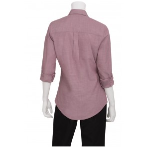Ladies Chambray Dusty Rose Shirt by Chef Works