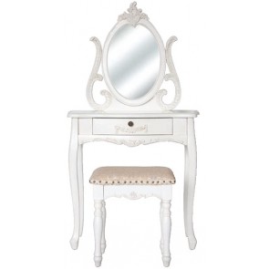 Living Good Small Dressing Table With Mirror And Large Stool