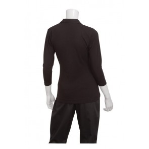 Definity Women's Black Knit Polo Shirt by Chef Works