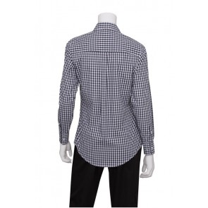 Gingham Women's Blue Dress Shirt by Chef Works