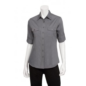 Women's Grey Two Pocket Shirt by Chef Works