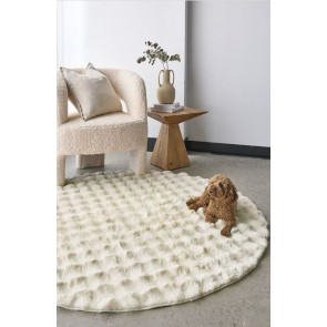 Bubble Natural Round Washable Rug by Rug Culture