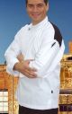 CR Modern White Long Sleeve Chef Jacket (Black Panel) by Global Chef