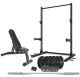 C0rtex SR-3 Squat Rack + BN-6 Bench + 90kg Standard Weight Plates & Barbell Package 